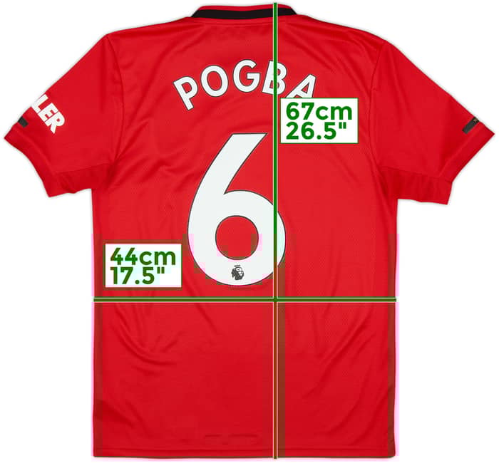 2019-20 Manchester United Home Shirt Pogba #6 - 9/10 - (S)