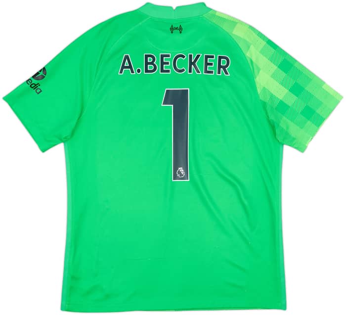 2021-22 Liverpool GK S/S Shirt A.Becker #1 - 7/10 - (L)
