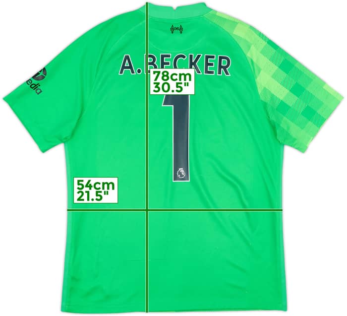 2021-22 Liverpool GK S/S Shirt A.Becker #1 - 7/10 - (L)