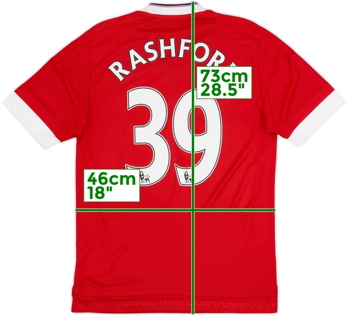 2015-16 Manchester United Home Shirt Rashford #39 - 9/10 - (S)