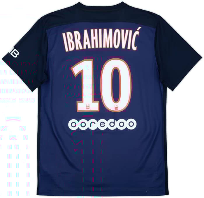2015-16 Paris Saint-Germain Home Shirt Ibrahimovic #10 - 9/10 - (M)