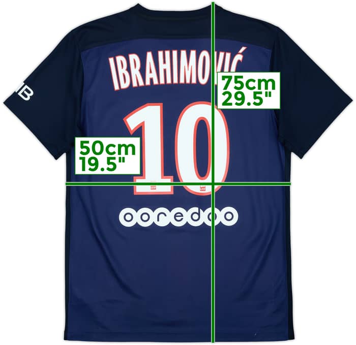 2015-16 Paris Saint-Germain Home Shirt Ibrahimovic #10 - 9/10 - (M)