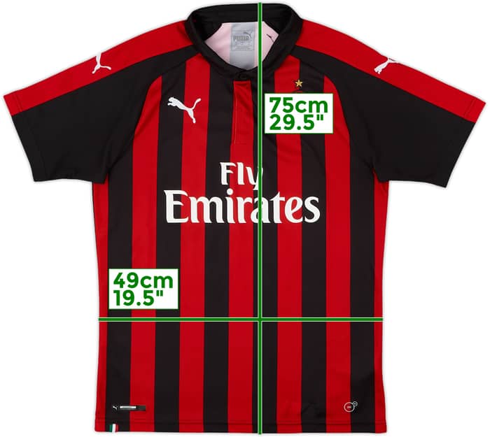 2018-19 AC Milan Home Shirt - 8/10 - (M)