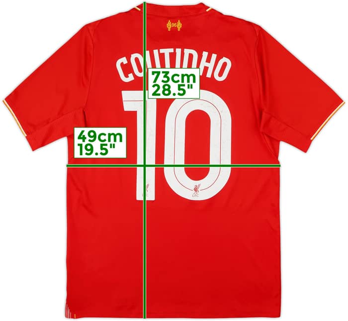 2015-16 Liverpool Home Shirt Coutinho #10 - 6/10 - (S)
