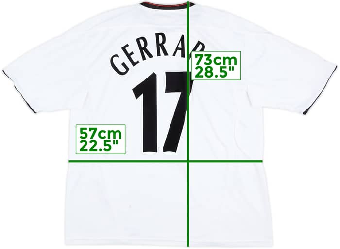 Camiseta de visitante del Liverpool 2003-04 Gerrard #17 - 3/10 - (XL)