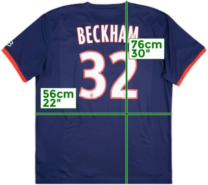 2013-14 Paris Saint-Germain Home Shirt Beckham #32 - 8/10 - (XL)