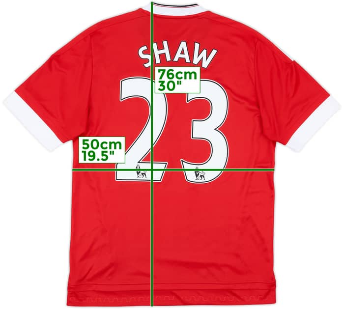 2015-16 Manchester United Home Shirt Shaw #23 - 8/10 - (M)