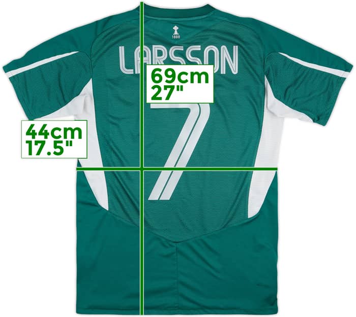 2004-05 Celtic Away Shirt Larsson #7 - 6/10 - (XL.Boys)