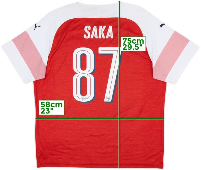 2018-19 Arsenal Home Shirt Saka #87 - 7/10 - (XXL)