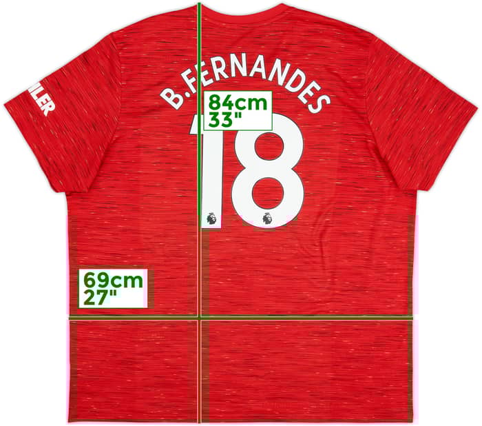 2020-21 Manchester United Home Shirt B.Fernandes #18 - 8/10 - (3XL)