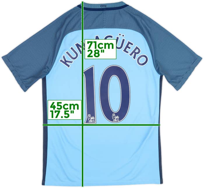 Camiseta de local del Manchester City 2016-17 Kun Aguero #10 - 8/10 - (S)
