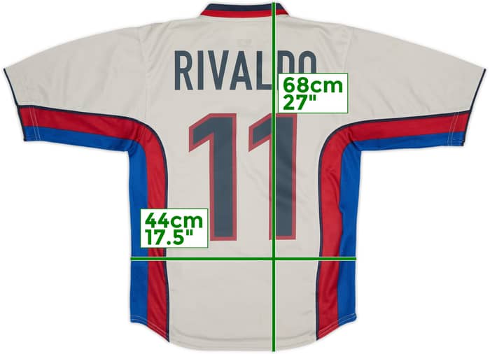 1999-01 Barcelona Away Shirt Rivaldo #11 - 7/10 - (XS)