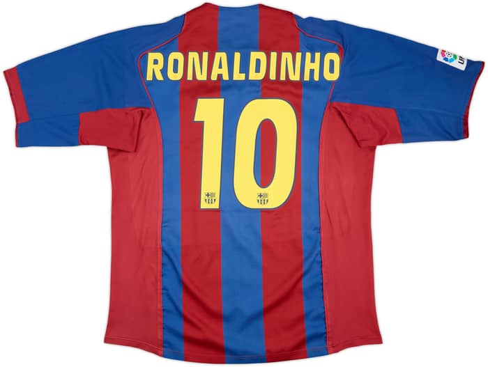 2004-05 Barcelona Home Shirt Ronaldinho #10 - 8/10 - (XXL)