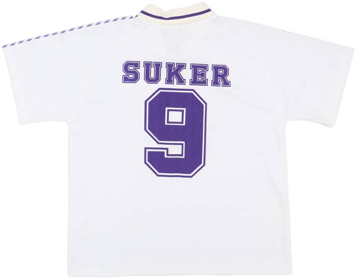 1996-97 Real Madrid Taquy Home Shirt Suker #9 - 6/10 - (M)