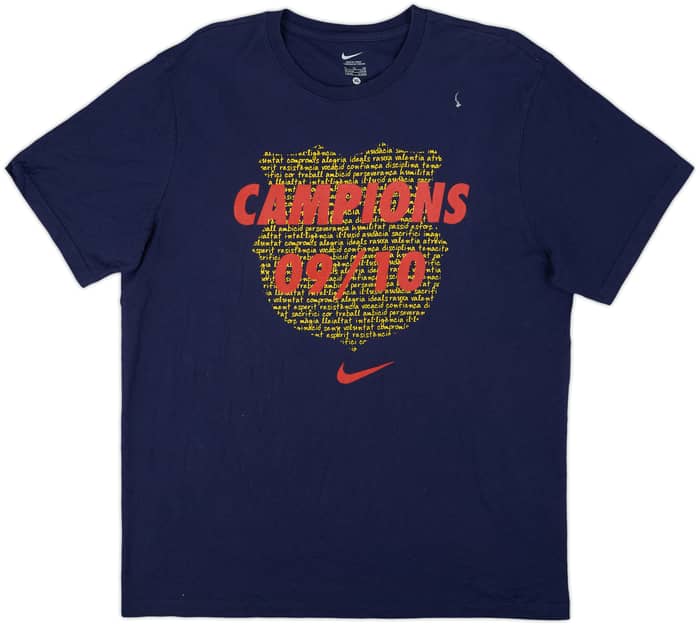 2009-10 Barcelona Nike 'Champions' Cotton Tee - 8/10 - (XL)