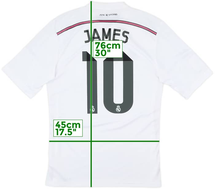 2014-15 Real Madrid Home Shirt James #10 - 8/10 - (M)