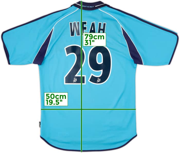 2000-01 Olympique Marseille Away Shirt Weah #29 - 7/10 - (S)