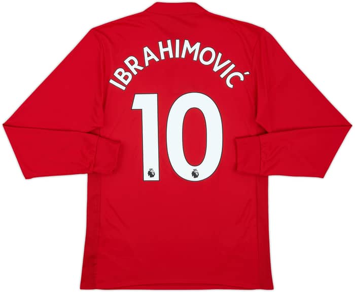 2017-18 Manchester United Home L/S Shirt Ibrahimovic #10 - 9/10 - (S)