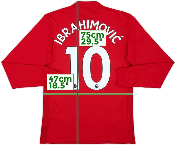 2017-18 Manchester United Home L/S Shirt Ibrahimovic #10 - 9/10 - (S)