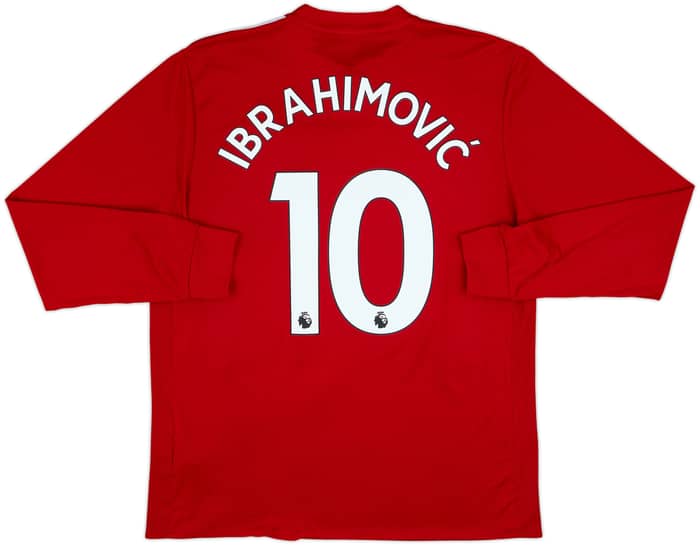 2017-18 Manchester United Home L/S Shirt Ibrahimovic #10 - 8/10 - (L)