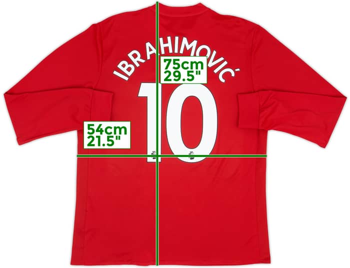 2017-18 Manchester United Home L/S Shirt Ibrahimovic #10 - 8/10 - (L)