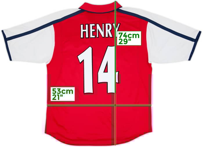 2000-02 Arsenal Home Shirt Henry #14 - 4/10 - (M)