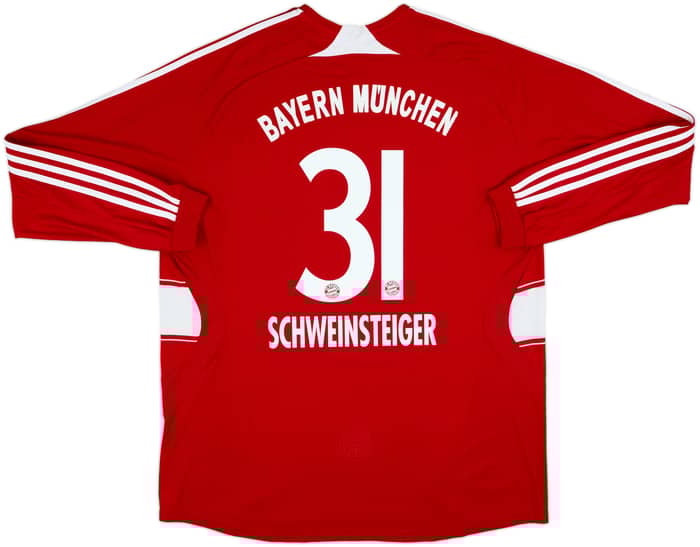 2008-09 Bayern Munich Home L/S Shirt Schweinsteiger #31 - 7/10 - (XXL)