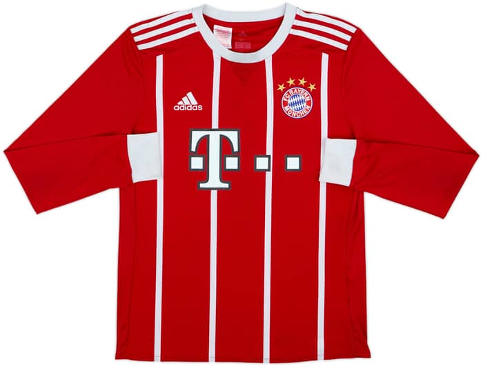 2017-18 Bayern Munich Home L/S Shirt Robben #10 - 7/10 - (XL.Boys)