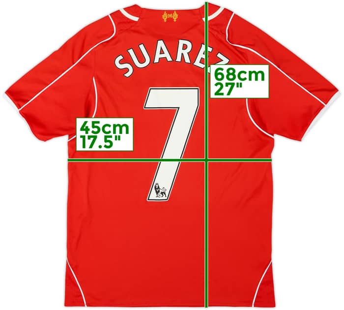 2014-15 Liverpool Home Shirt Suarez #7 - 5/10 - (S)