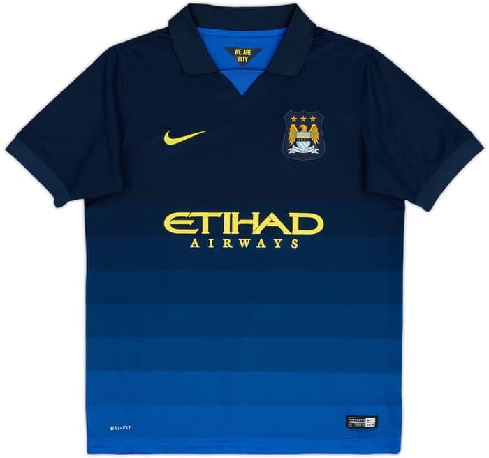 2014-15 Manchester City Away Shirt Kun Aguero #16 - 9/10 - (XL.Boys)