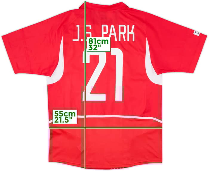 2002-03 South Korea Home Shirt J.S.Park #21 - 9/10 - (XL)