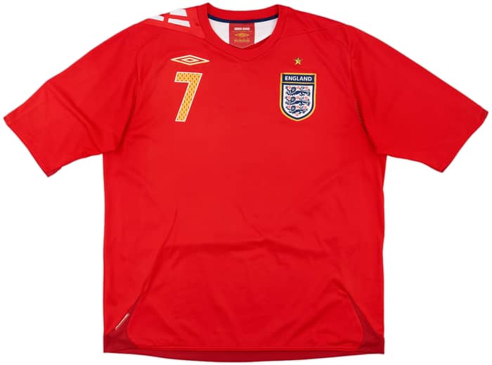 2006-08 England Away Shirt Beckham #7 - 7/10 - (XL)