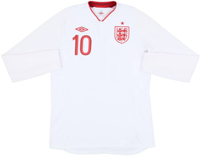 2012-13 England Home L/S Shirt Rooney #10 - 8/10 - (M)