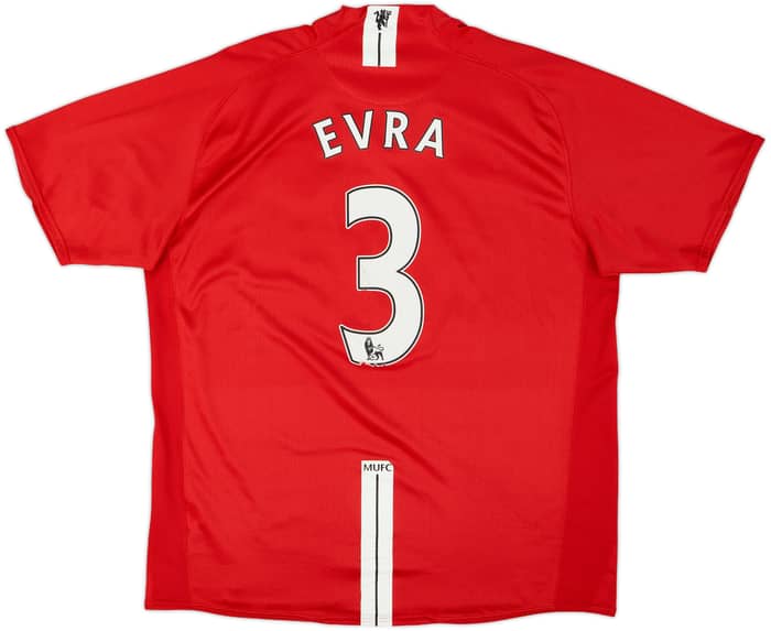 2007-09 Manchester United Home Shirt Evra #3 - 7/10 - (XL)