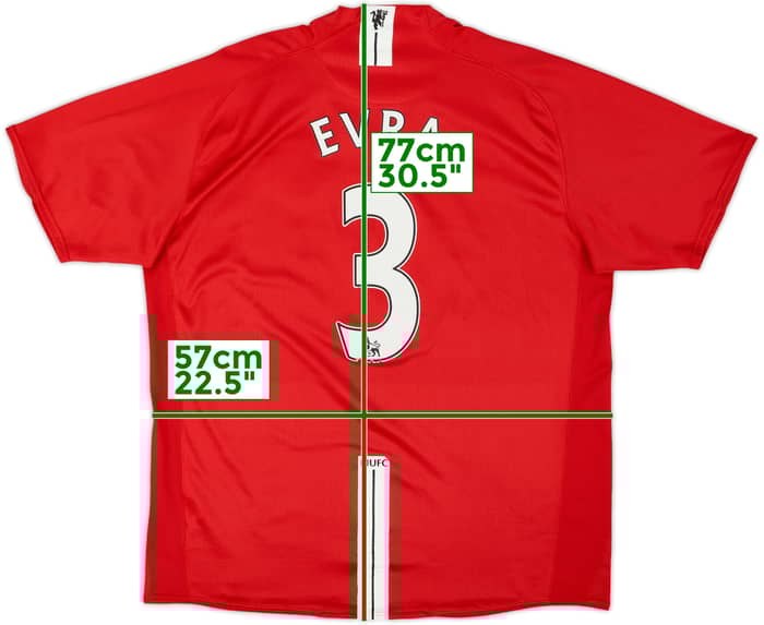 2007-09 Manchester United Home Shirt Evra #3 - 7/10 - (XL)