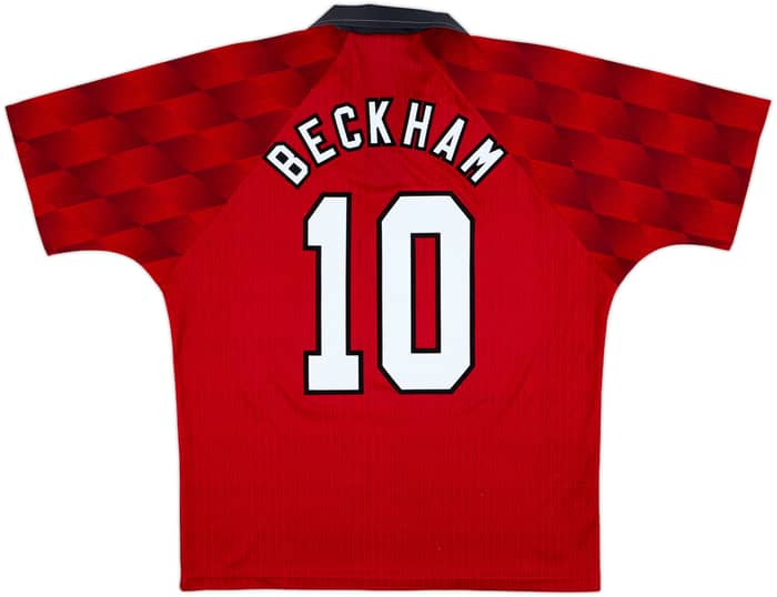 1996-98 Manchester United Home Shirt Beckham #10 - 8/10 - (L)