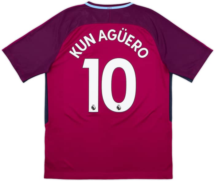 2017-18 Manchester City Away Shirt Kun Aguero #10 - 8/10 - (L)