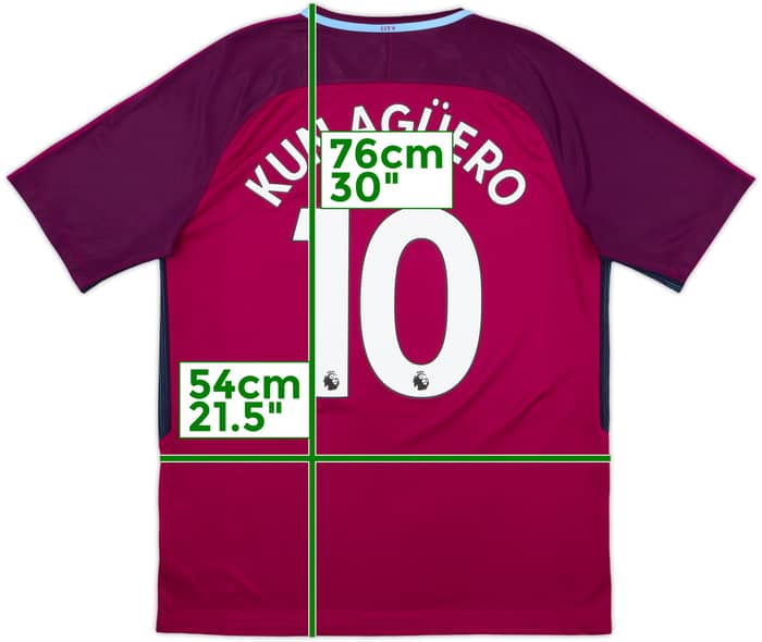 2017-18 Manchester City Away Shirt Kun Aguero #10 - 8/10 - (L)