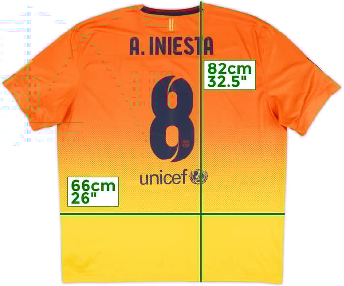 2012-13 Barcelona Away Shirt A.Iniesta #8 - 7/10 - (XXL)