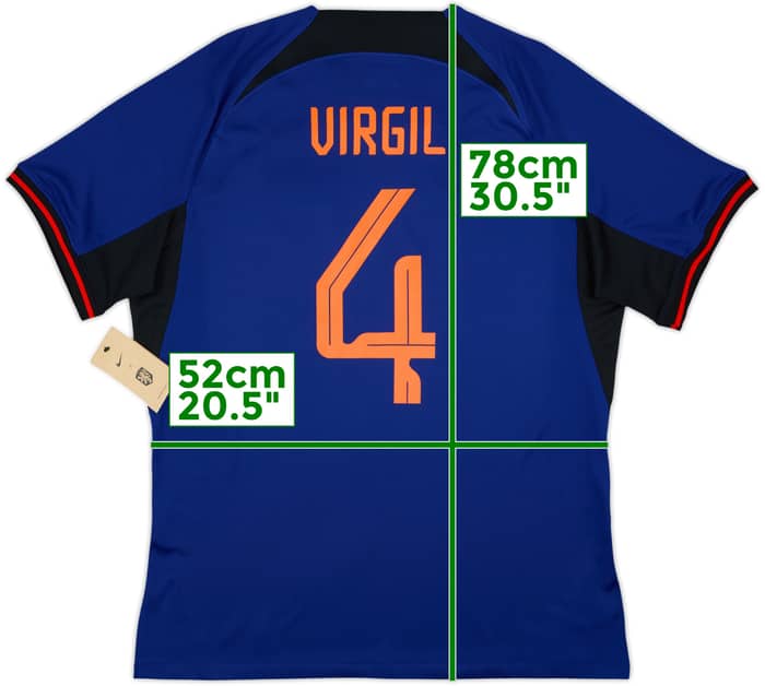 2022-23 Netherlands Away Shirt Virgil #4 (L)