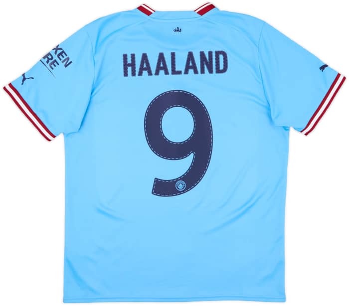 2022-23 Manchester City Home Shirt Haaland #9 - 7/10 - (L)
