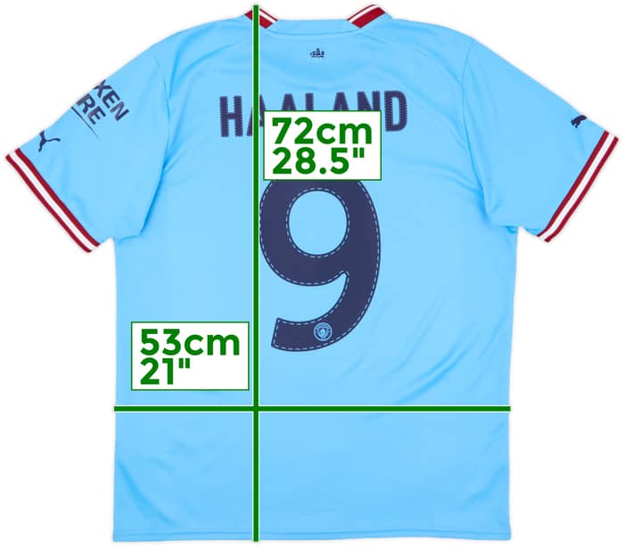 2022-23 Manchester City Home Shirt Haaland #9 - 7/10 - (L)