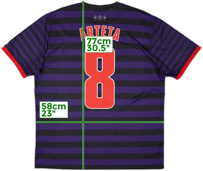 2012-13 Arsenal Away Shirt Arteta #8 - 7/10 - (XL)