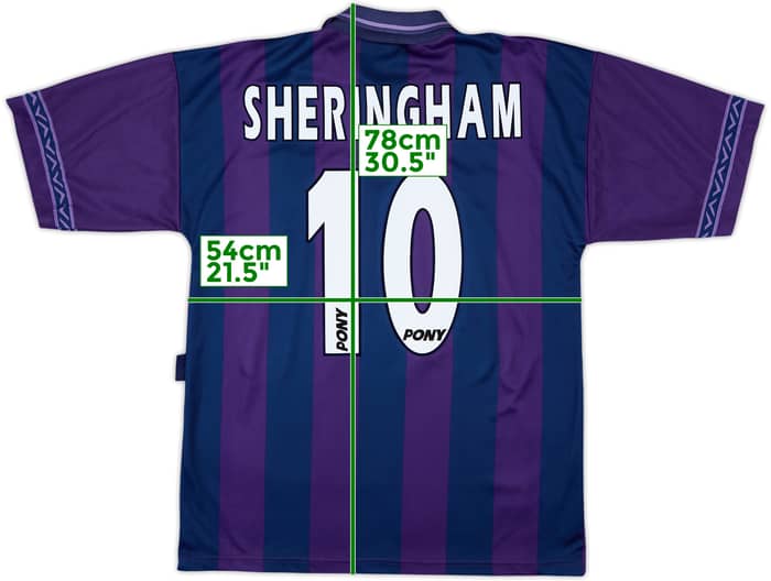 1995-97 Tottenham Away Shirt Sheringham #10 - 8/10 - (M)