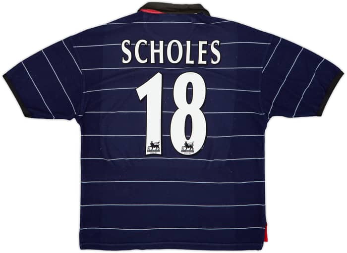 1999-00 Manchester United Away Shirt Scholes #18 - 8/10 - (M)