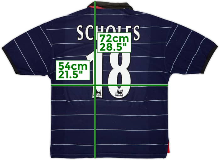 1999-00 Manchester United Away Shirt Scholes #18 - 8/10 - (M)