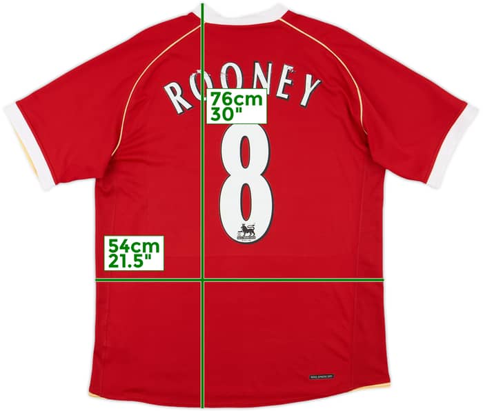 2006-07 Manchester United Home Shirt Rooney #8 - 5/10 - (M)