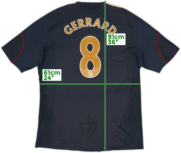 2009-10 Liverpool Away Shirt Gerrard#8 - 7/10 - (XL)