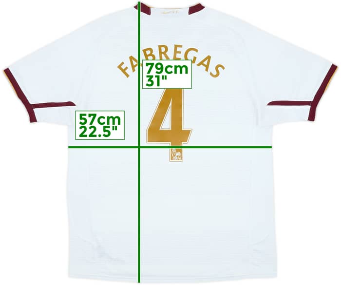 2007-08 Arsenal Away Shirt Fabregas #4 - 8/10 - (L)