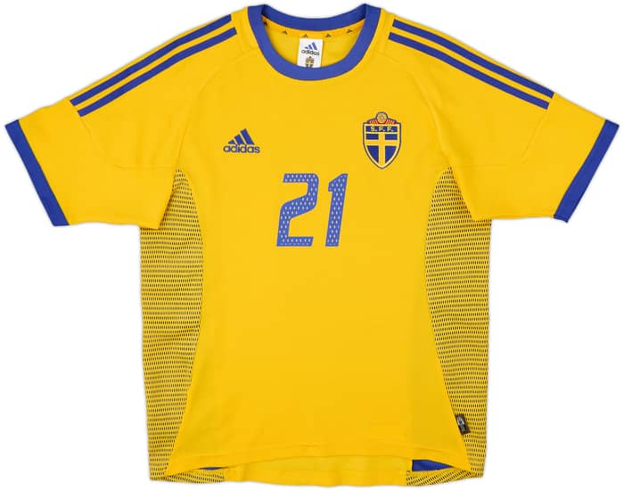 2002-03 Sweden Home Shirt Ibrahimovic #21 - 9/10 - (S)